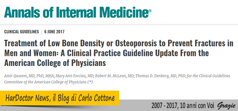 Osteoporosi: Nuove raccomandazioni su impiego dei farmaci, durata e monitoraggio