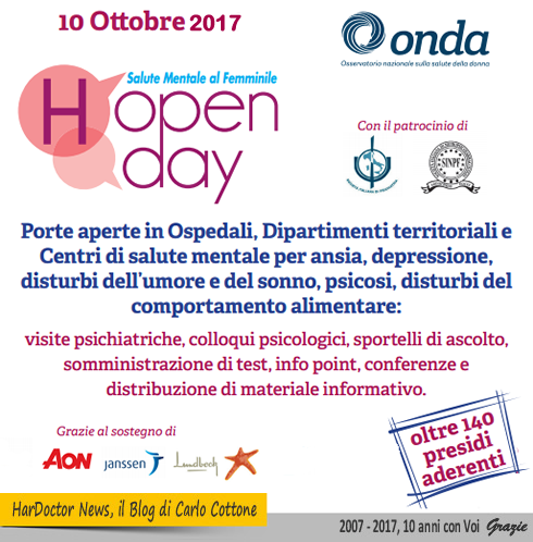 Al via la quarta edizione dell'(H)-Open day sulla salute mentale