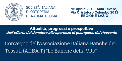 “Le Banche della vita”: la Società Italiana di Ortopedia e Traumatologia sensibilizza l’opinione pubblica sull’importanza della donazione